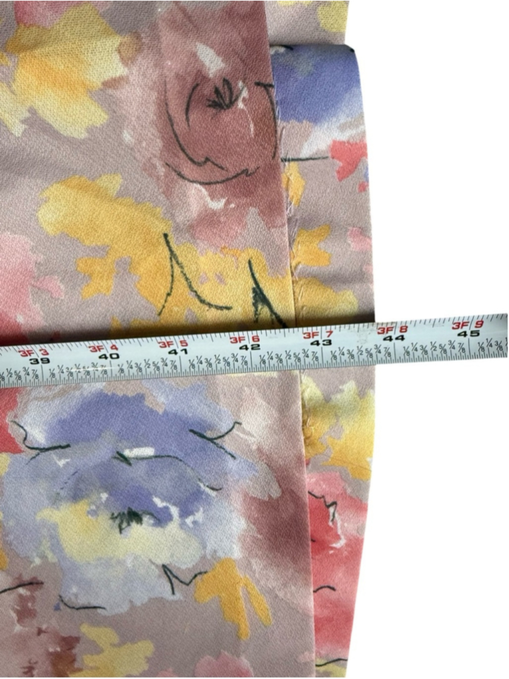 D’Allaird’s Vintage Pastel Floral Belted Midi Dress in Pink, Lavender Size L - Picture 5 of 11